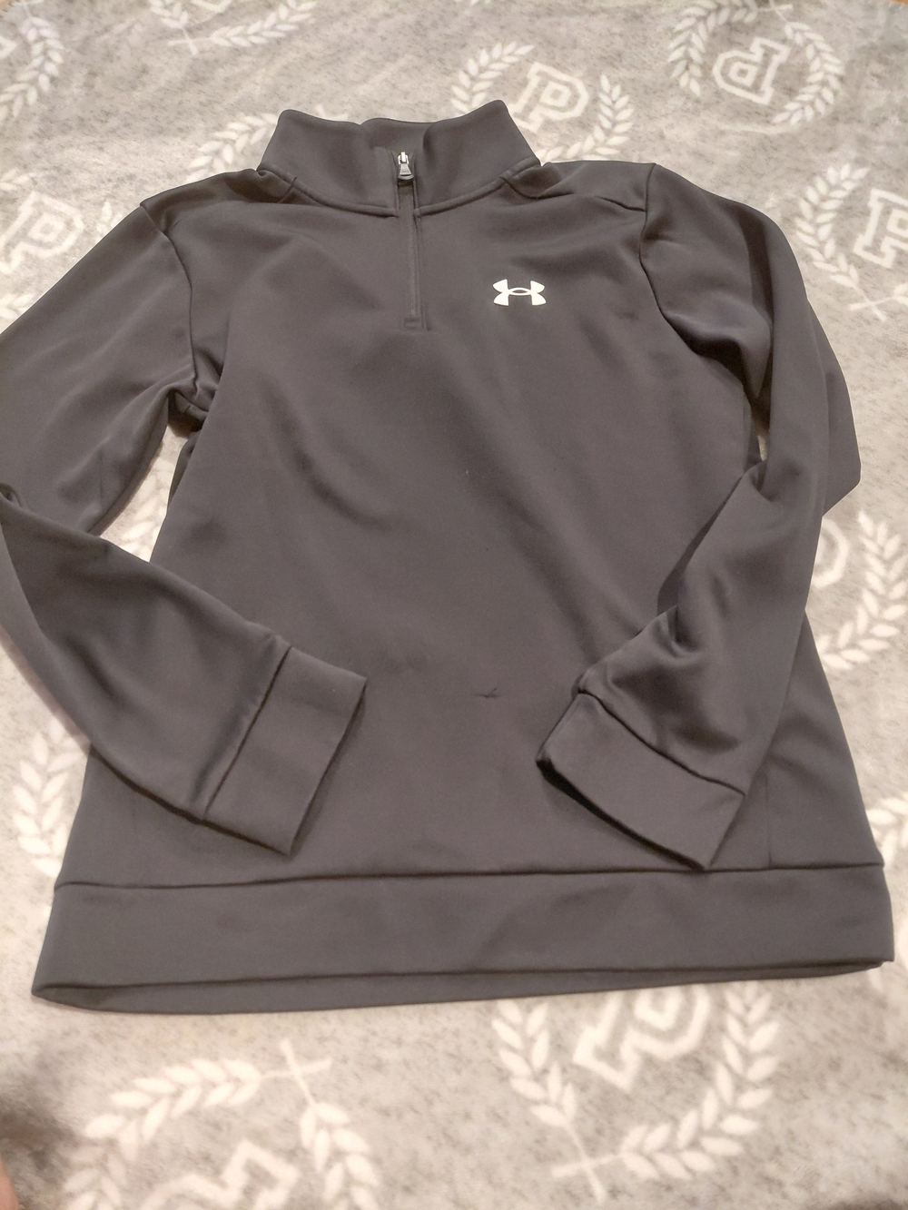 Under Armour Boys Youth Black Quarter-Zip Pullover Sweater